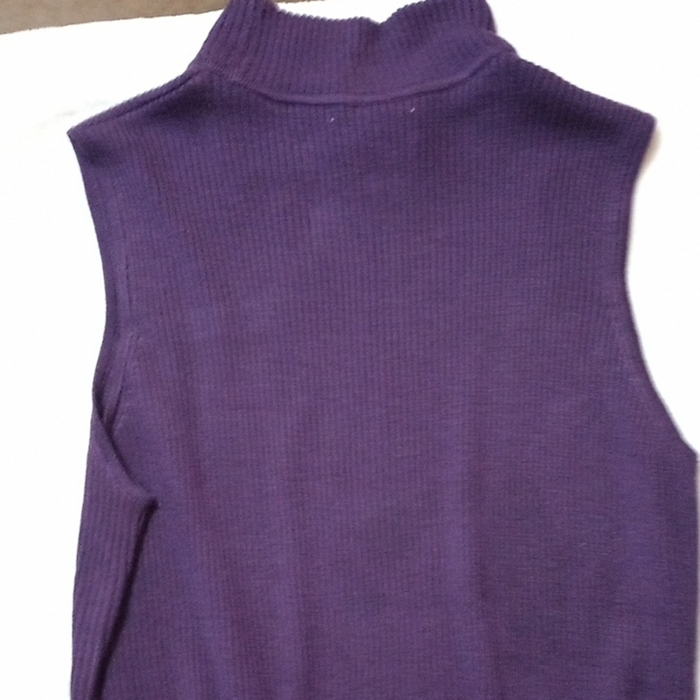 Croft & Barrow Deep Purple Ribbed Knit Top - Picture 5 of 6